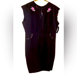 Stop Staring! Asian-Inspired Wiggle Dress, Black/Pink, Size 26, NWT